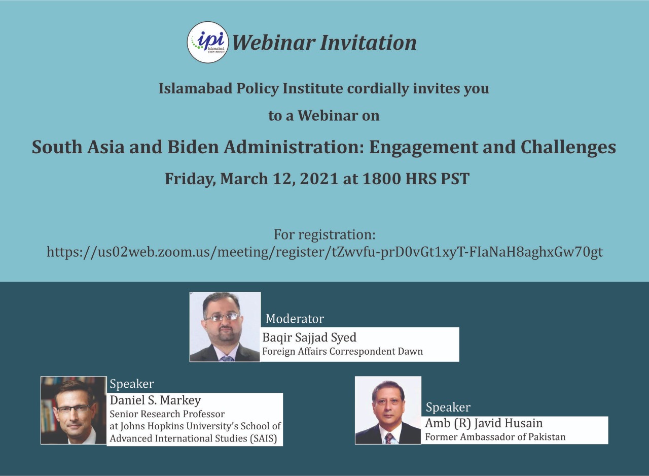 South Asia and Biden Administration: Engagement & Challenges